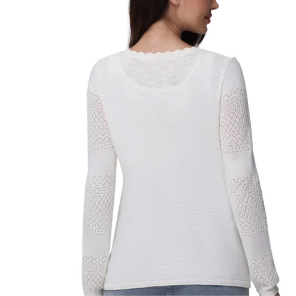 Frye Women's Pointelle Cardigan size XL - Picture 3 of 10
